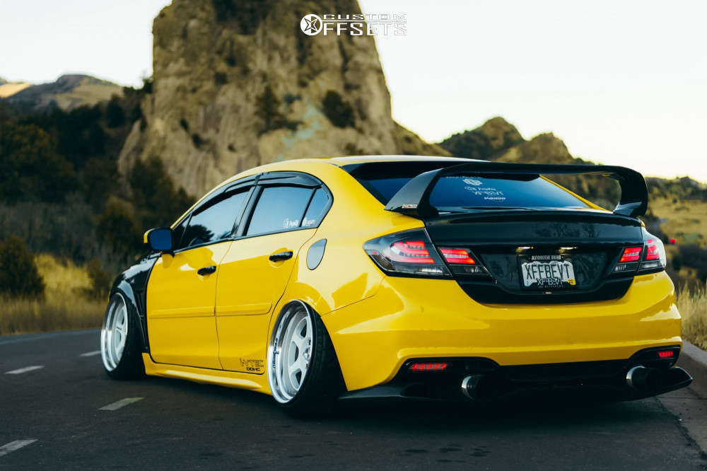 2015 Honda Civic with 18x9.5 26 Work Meister L1 3p and 215/35R18