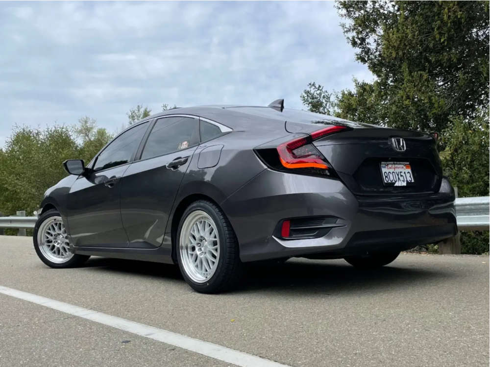 2018 Honda Civic with 17x8 35 Aodhan Ah02 and 225/45R17 Falken