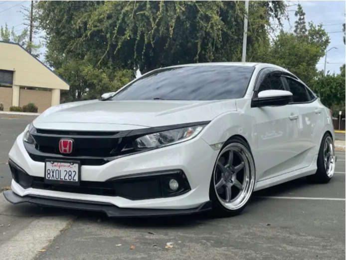 2020 Honda Civic with 18x9.5 22 Kansei Roku and 225/40R18