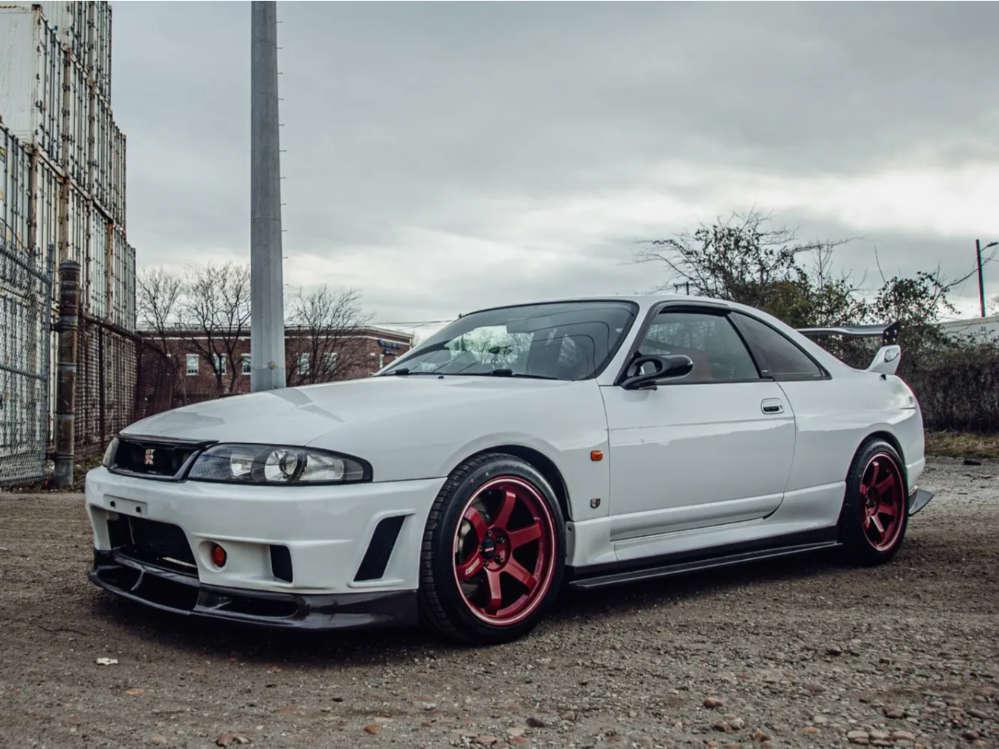 1995 Nissan Skyline with 18x10.5 11 Volk Te37 and 285/35R18 Falken