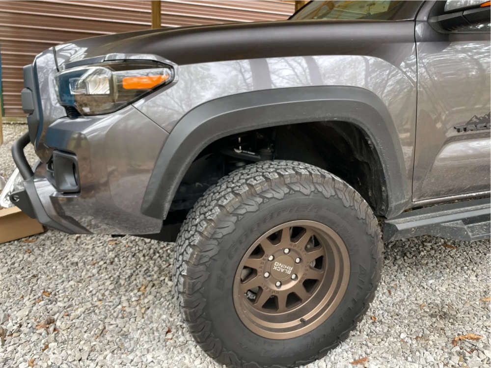 2016 Toyota Tacoma with 17x9.5 -18 Black Rhino Stadium and 285