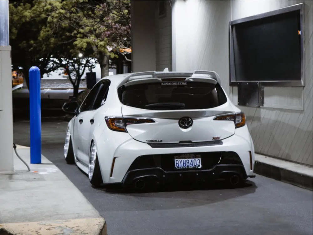 2019 Toyota Corolla with 18x10 5 Work Vs Kf and 215/35R18 Achilles Atr