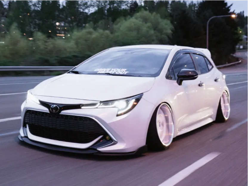 2019 Toyota Corolla with 18x10 5 Work Vs Kf and 215/35R18 Achilles Atr