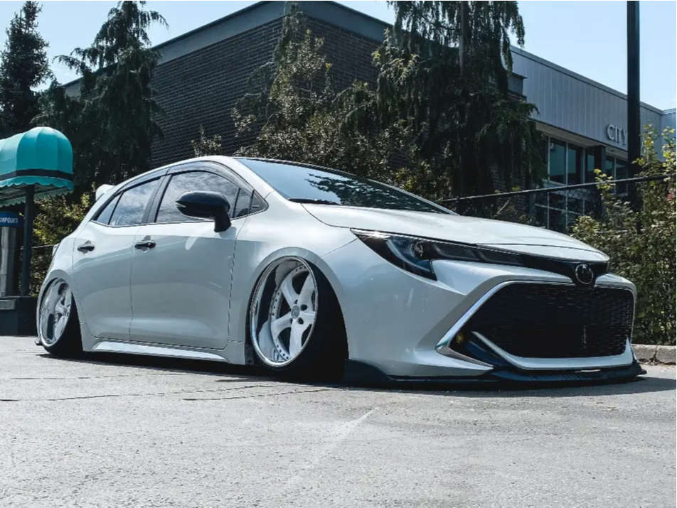 2019 Toyota Corolla with 18x10 5 Work Vs Kf and 215/35R18 Achilles Atr