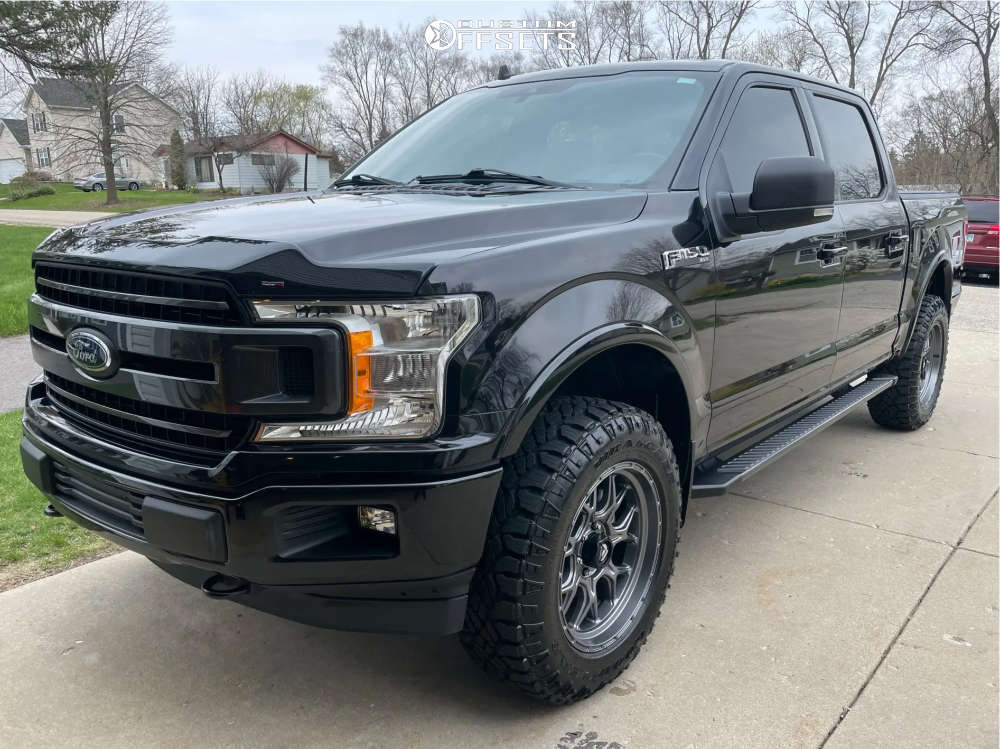 2020 Ford F150 with 20x9 1 Fuel Tech and 275/65R20 Goodyear Wrangler