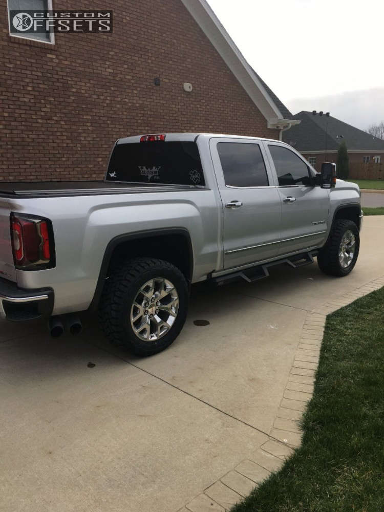 2017 GMC Sierra 1500 with 20x9 31 OEM Wheels Spaced Out Stockers and 33