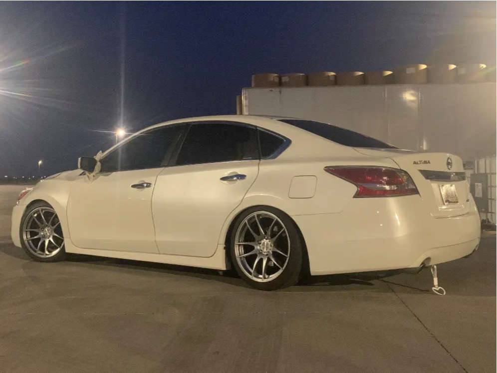 2014 Nissan Altima with 18x8.5 35 AVID1 Av32 and 225/40R18 Falken