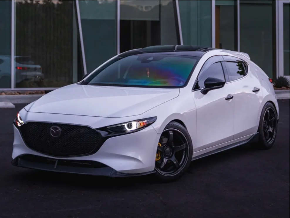 2021 Mazda 3 with 18x8.5 31 Advan Racing TC4 and 235/45R18