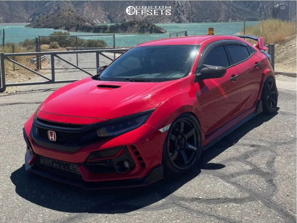 2018 Honda Civic with 18x10.5 24 Volk Te37 Saga S-plus and
