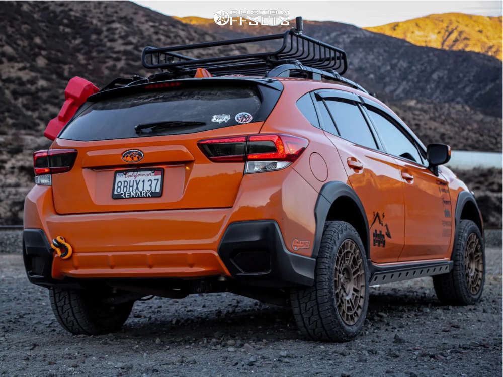 2018 Subaru Crosstrek with 17x8 35 Gear OffRoad Pangea and 225/65R17