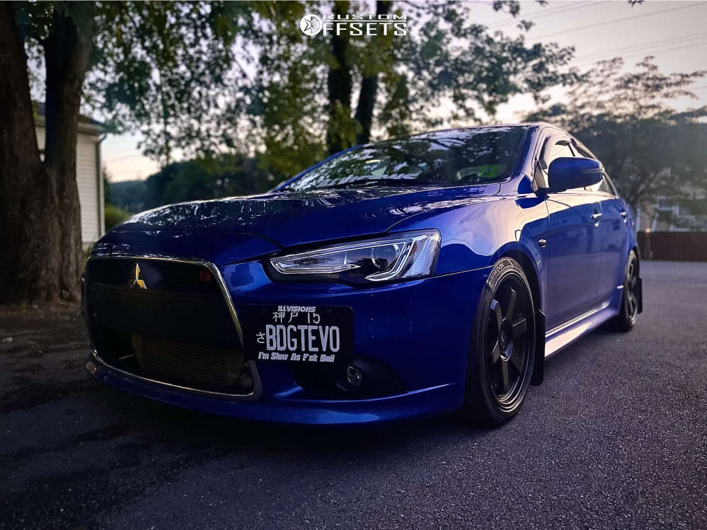 2015 Mitsubishi Lancer with 18x8 35 AVID1 AV6 and 235/40R18 Falken