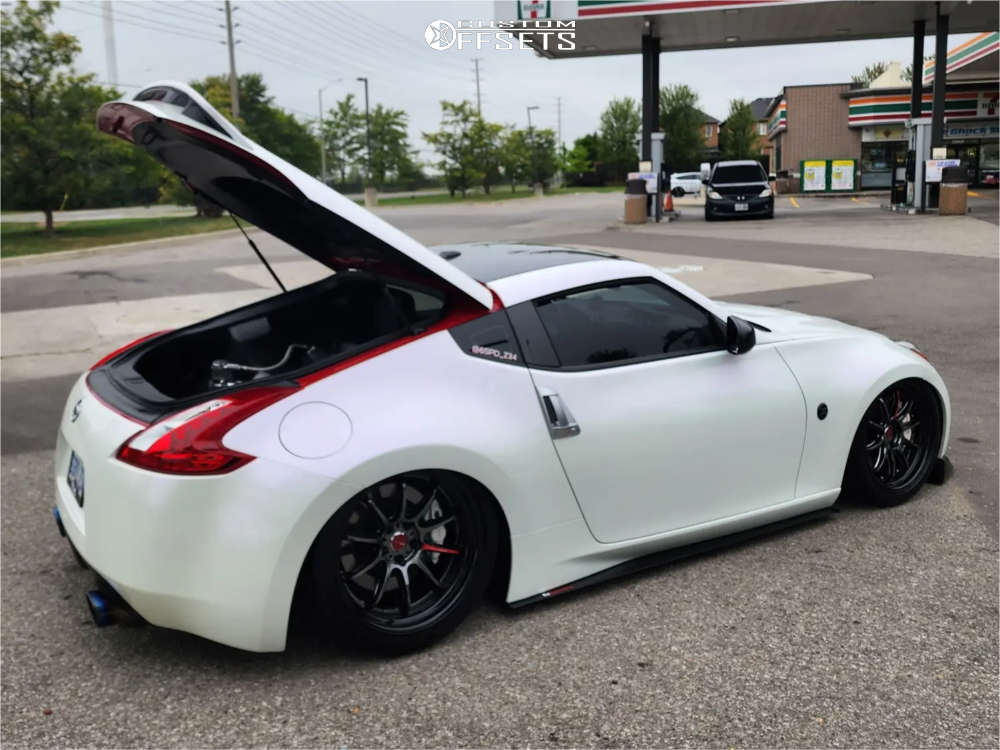2011 Nissan 370Z with 19x9.5 23 Work Zr10 and 265/35R19 Michelin Pilot ...