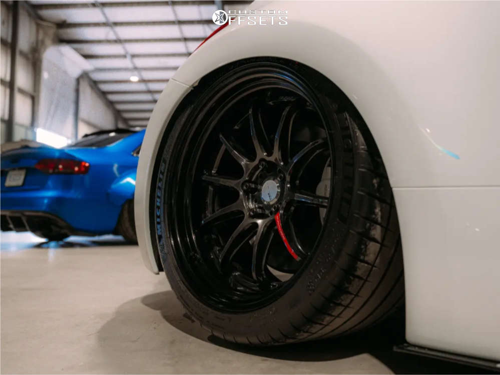 2011 Nissan 370Z with 19x9.5 23 Work Zr10 and 265/35R19 Michelin Pilot ...