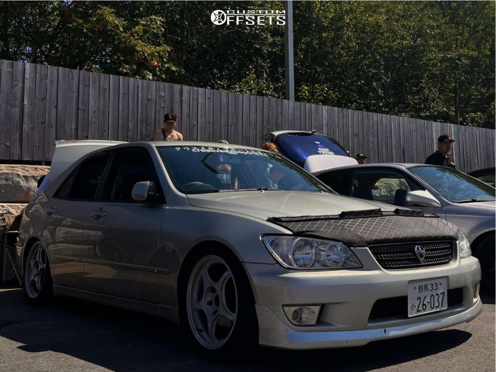 2002 Toyota Altezza with 17x8 25 5zigen FN01R-C and 215