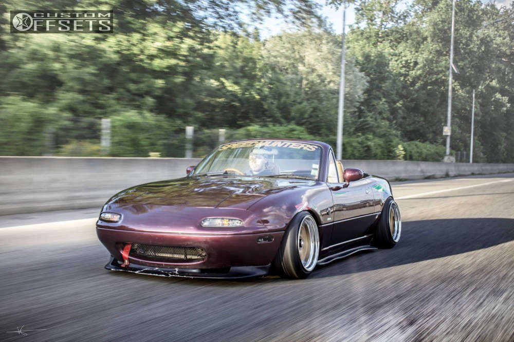1996 Mazda MX-5 Miata with 15x9.5 -12 Work Equip40 and 185/45R15