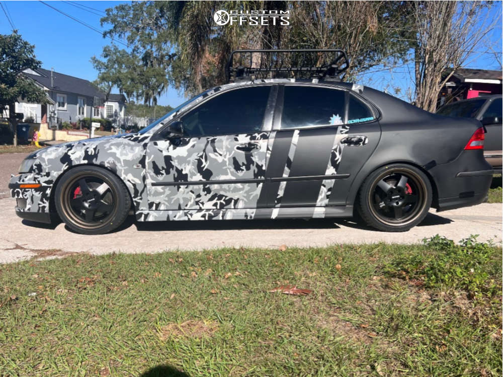 2006 Saab 9-3 with 18x9.5 35 Klutch Sl5 and 225/40R18 Falken Ziex