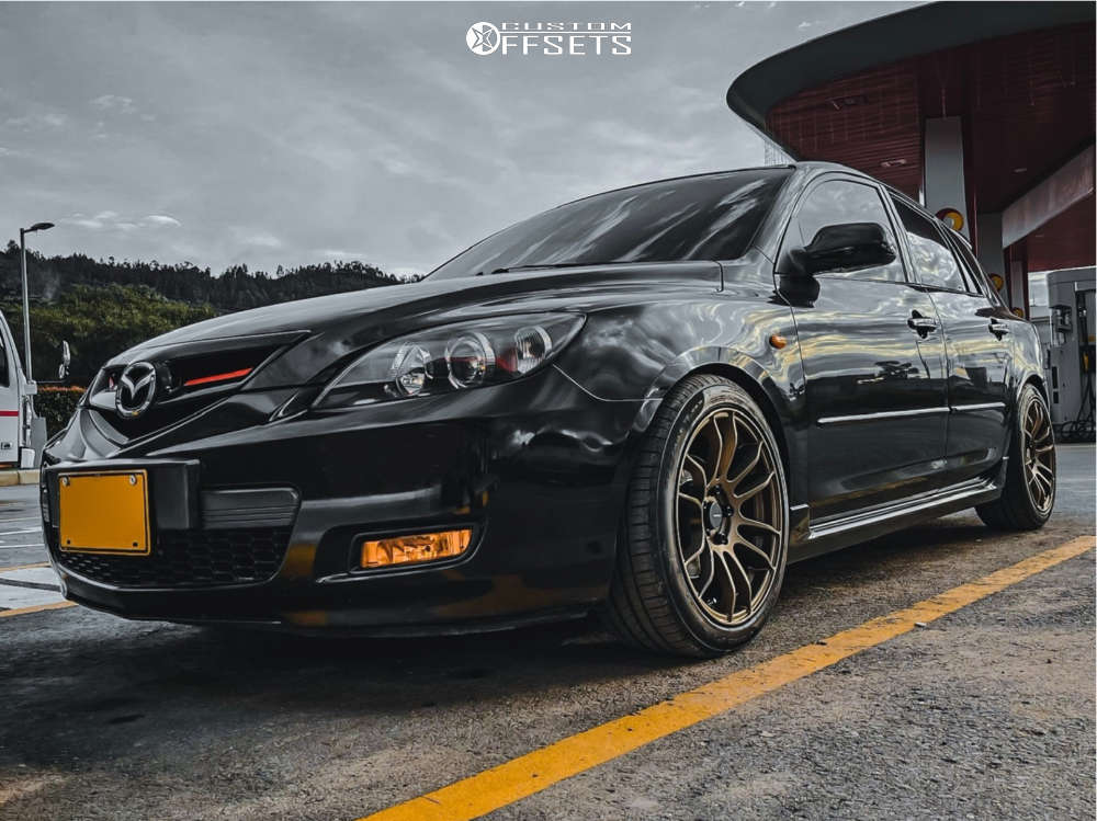 2009 Mazda 3 with 17x8 35 AVID1 Av20 and 225/45R17 Pirelli