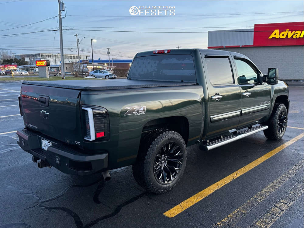2013 Chevrolet Silverado 1500 with 20x10 18 Fuel Flame 6 and 275/60R20 Goodyear Wrangler