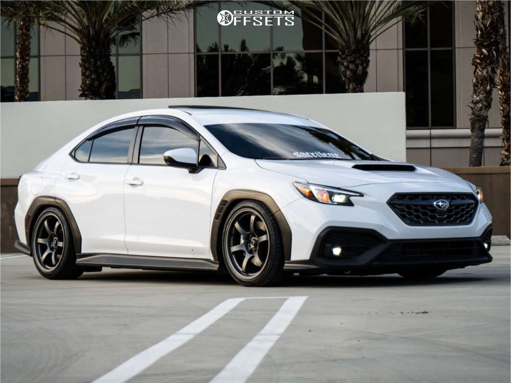 2022 Subaru WRX with 18x9.5 38 Gram Lights 57dr and 255