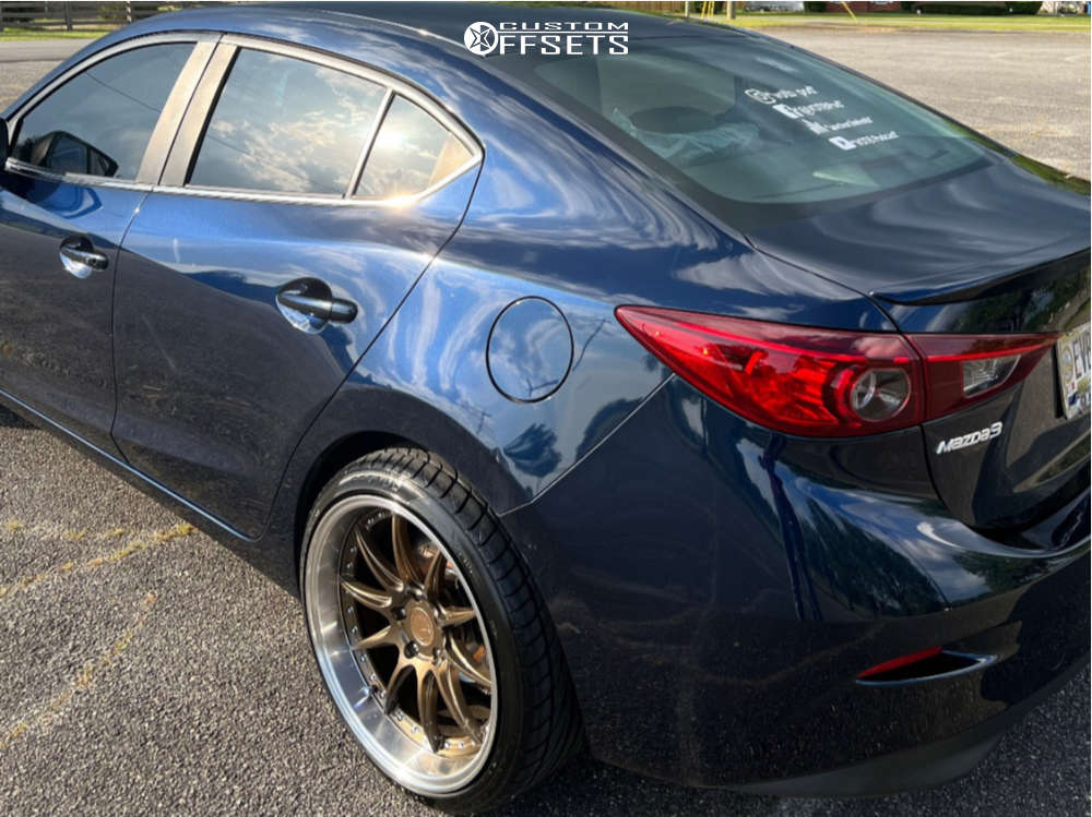 2018 Mazda 3 with 19x9.5 22 Aodhan Ds07 and 235/35R19 Ohtsu Fp8000