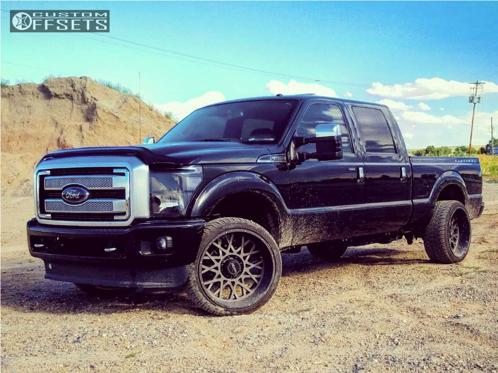 2014 Ford F-250 Super Duty with 24x12 -51 Vision Rocker and 305/35R24 ...