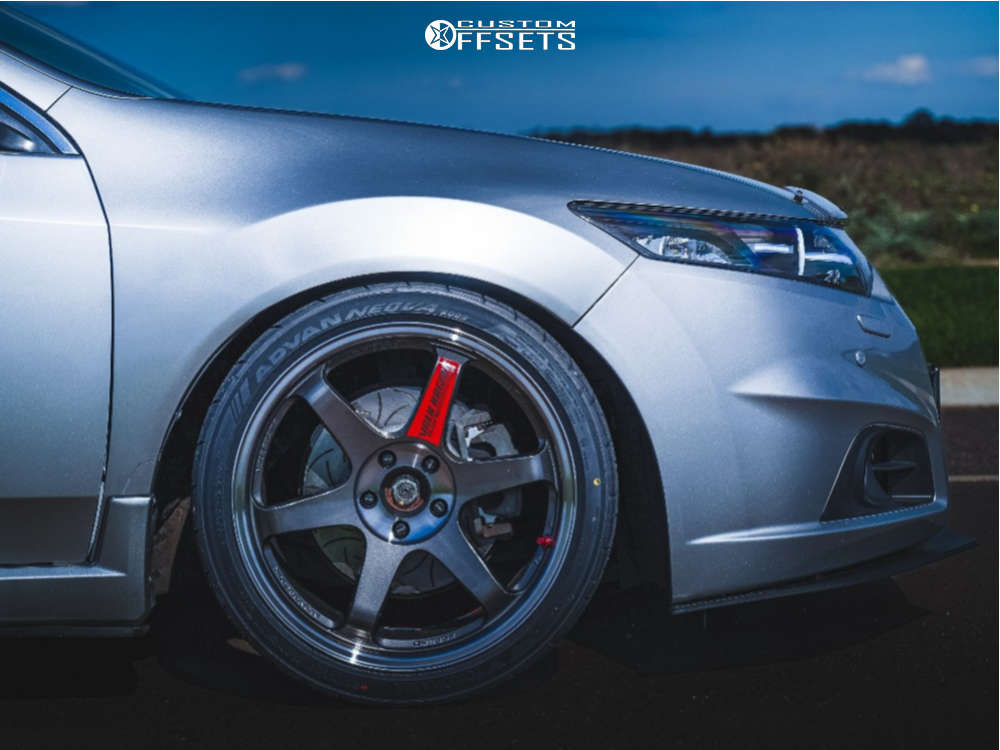 Tsx Rays Wheels 2009 Acura TSX with 19x9.5 22 Volk TE37SL and 245/35R19 Yokohama Advan ...