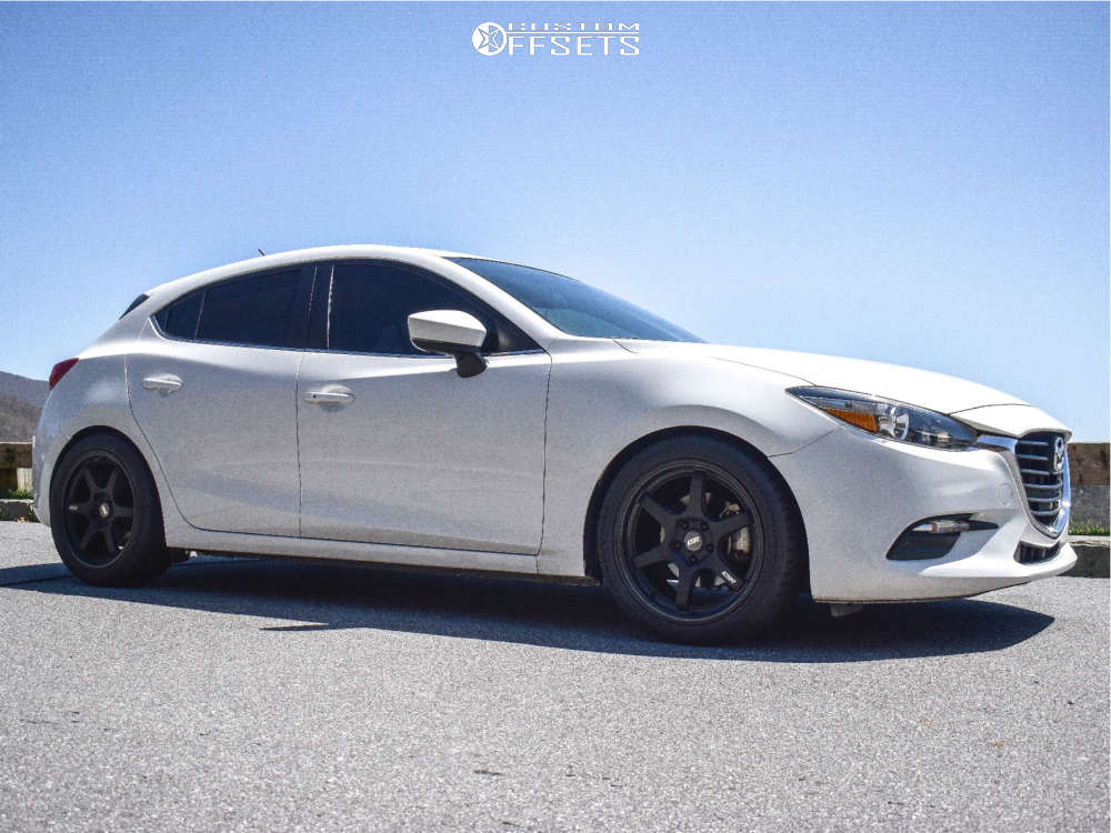2018 Mazda 3 with 18x8.5 30 ESR Ap6 and 245/40R18 Continental