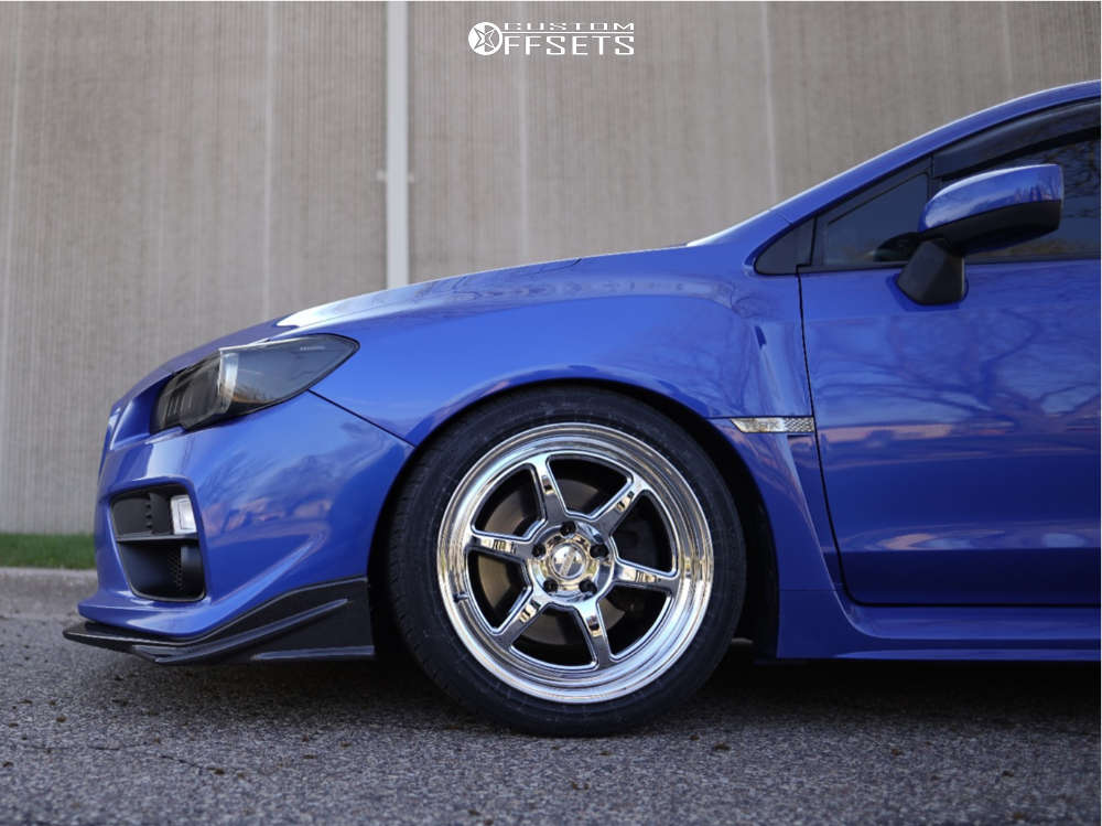 2017 Subaru WRX with 18x9.5 38 Kansei Roku and 245/40R18 Vercelli