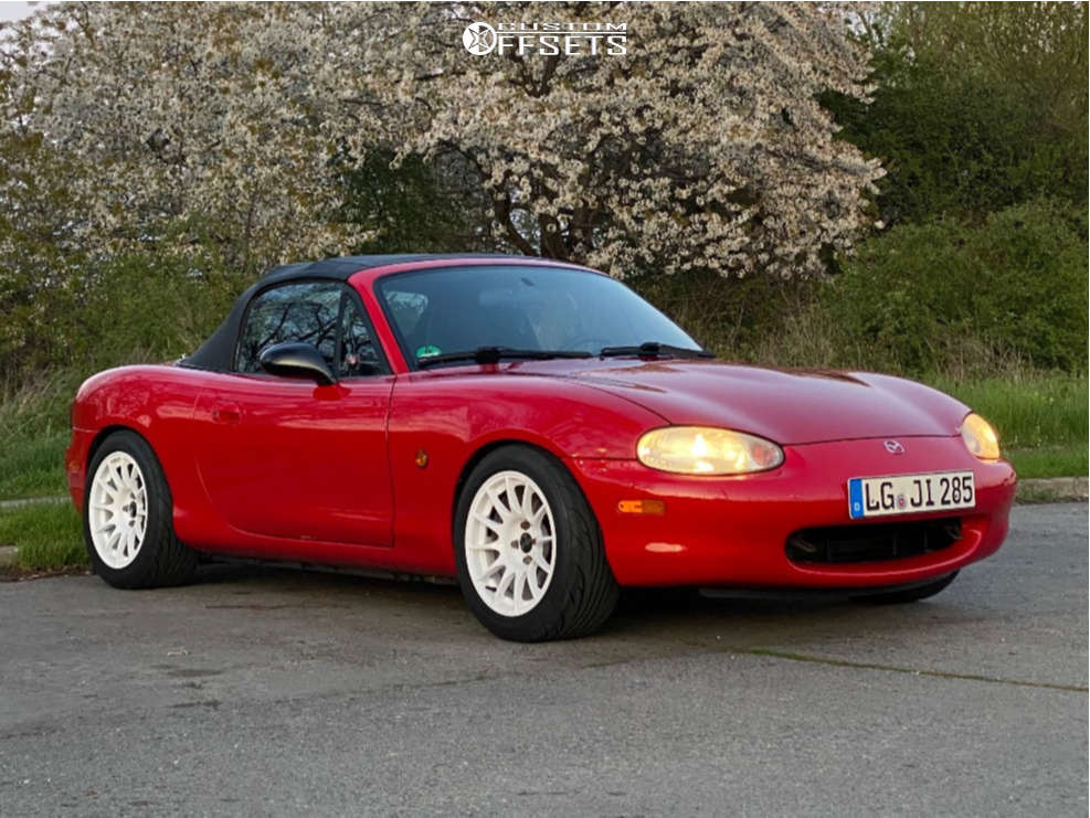 1999 Mazda Miata with 15x8 20 Pro Track One and 205/50R15 Nankang
