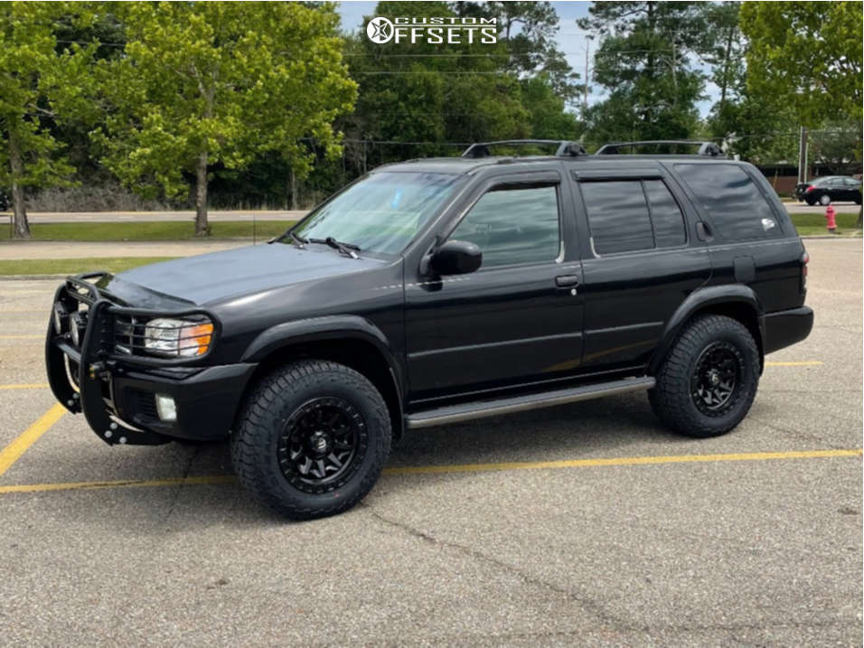 2002 Nissan Pathfinder with 17x8.5 0 Fuel Covert and 275