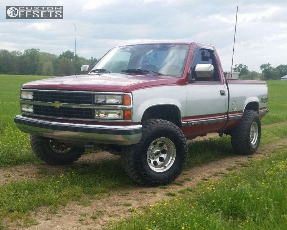 1990 Chevrolet K1500 with 15x10 -45 Mickey Thompson Classic III and  33/12.5R15 Mastercraft Courser Mxt and Leveling Kit | Custom Offsets