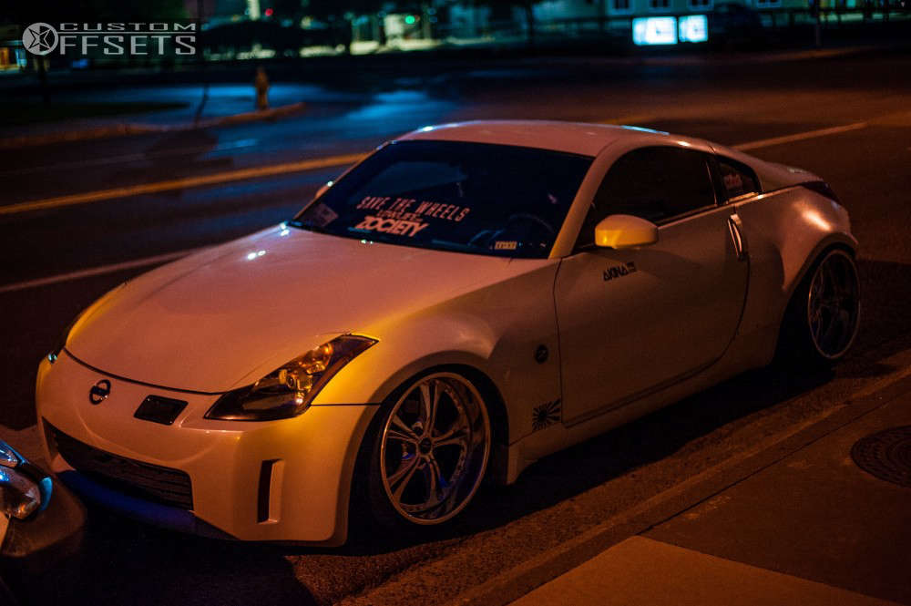 2003 Nissan 350Z with 19x10.5 11 Weds Cerberus II and 235/35R19