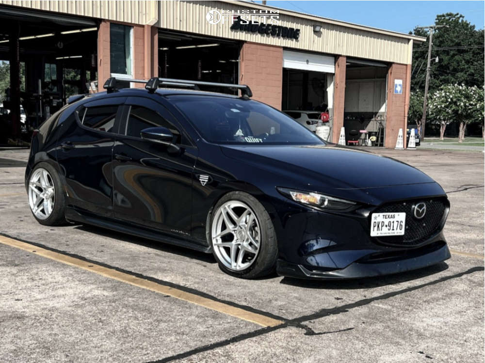 2021 Mazda 3 with 18x9 22 Kansei Astro and 215/45R18 Firestone