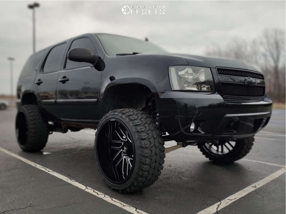 1 2007 Tahoe Chevrolet Rough Country Suspension Lift 75in Arkon Off Road Mandela Black Milled
