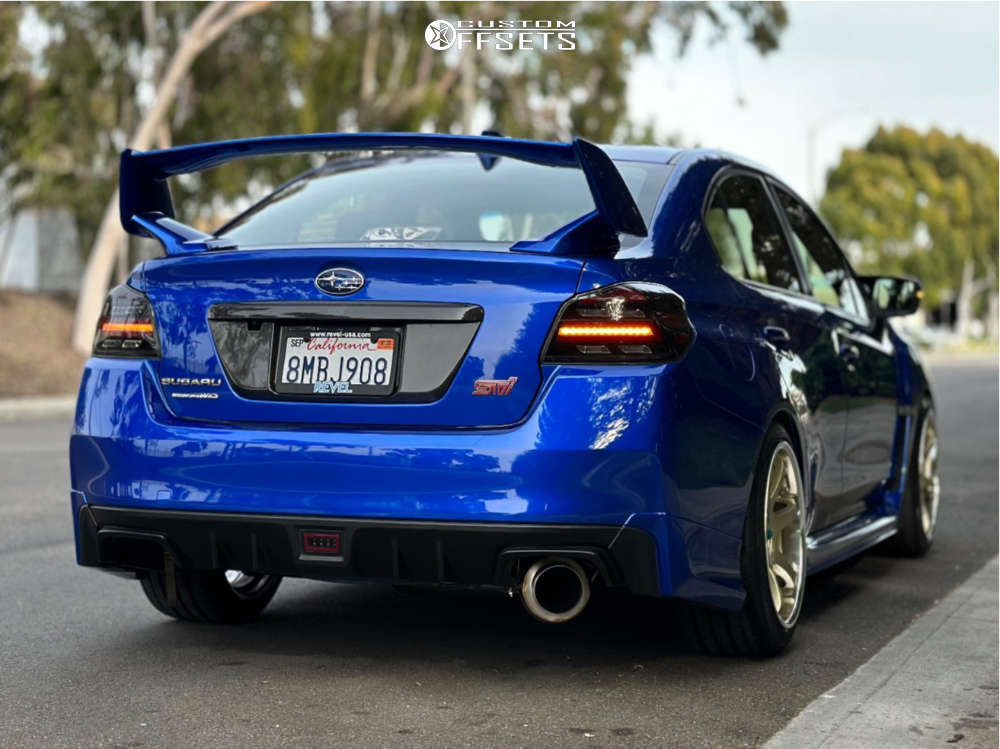 Aero Subaru　GOLD希少カラー 2019 Subaru WRX STI with 19x9.5 35 ESR Sr07 and 245/35R19