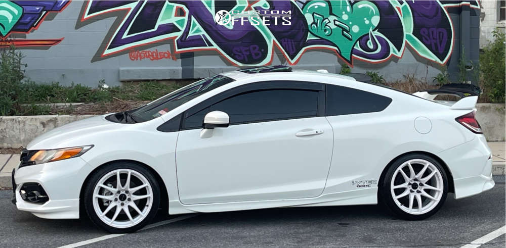 2015 Honda Civic with 18x8.5 35 Vors Tr4 and 225/40R18 Nitto Neo
