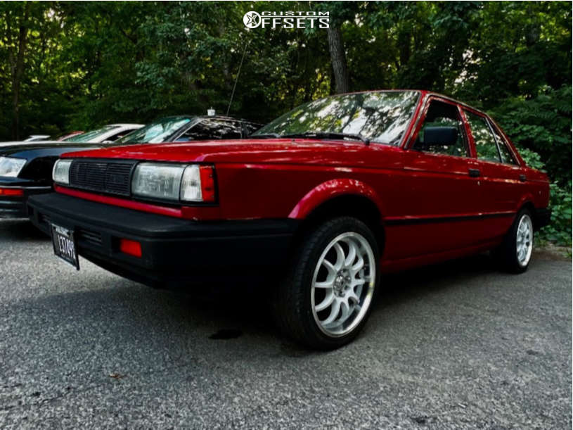1988 Nissan Sentra with 16x7 40 Konig Lightning and 185