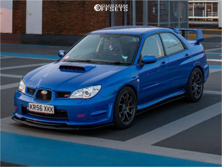 2007 Subaru Impreza with 18x9 42 Enkei Pf09 and 245/40R18 Nankang