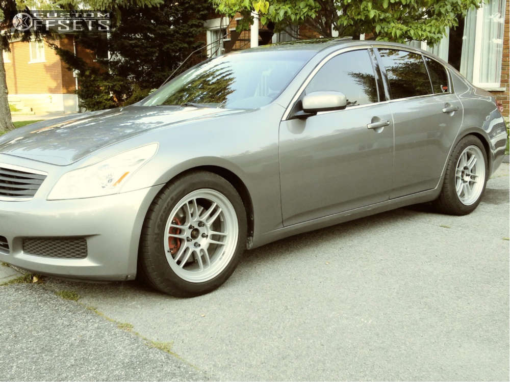 2008 INFINITI G35 with 18x9 35 Enkei RPF1 and 255/45R18 Yokohama Advan
