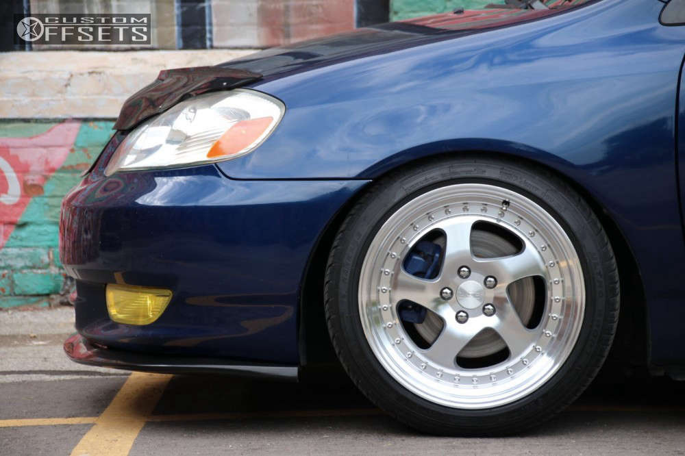 2003 Toyota Corolla with 17x8.5 30 ESR Sr02 and 205/40R17