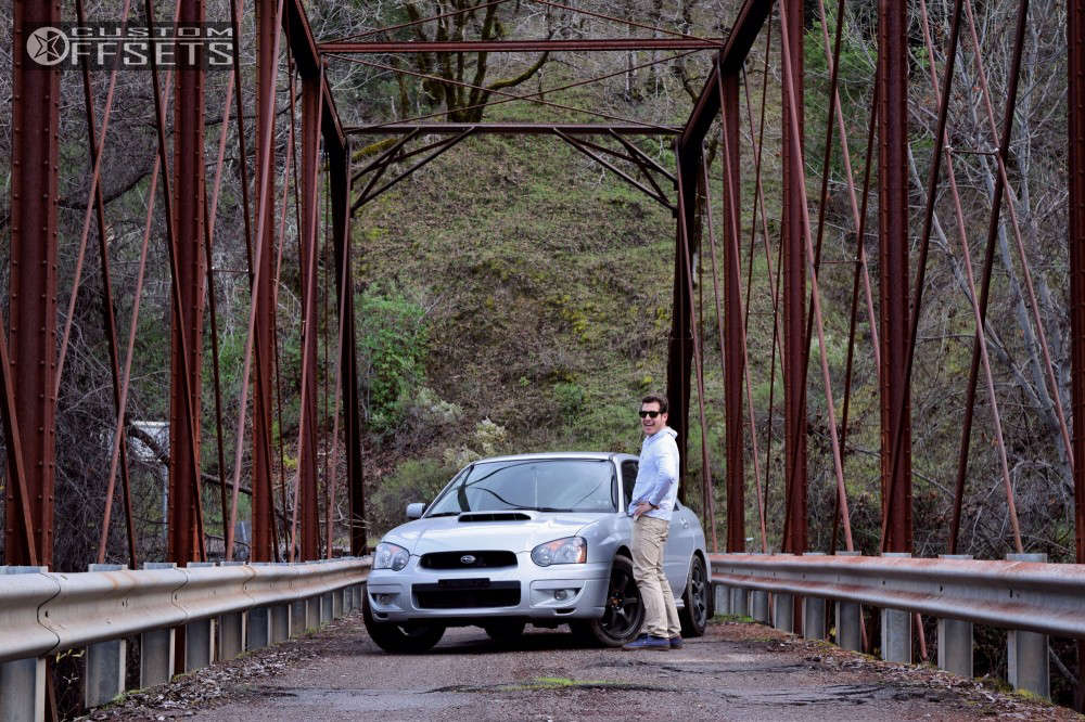 2005 Subaru WRX with 18x8.5 35 Miro Type 398 and 235/45R18 Dunlop Sp ...