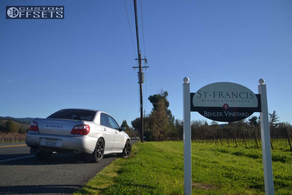 2005 Subaru WRX with 18x8.5 35 Miro Type 398 and 235/45R18 Dunlop Sp ...