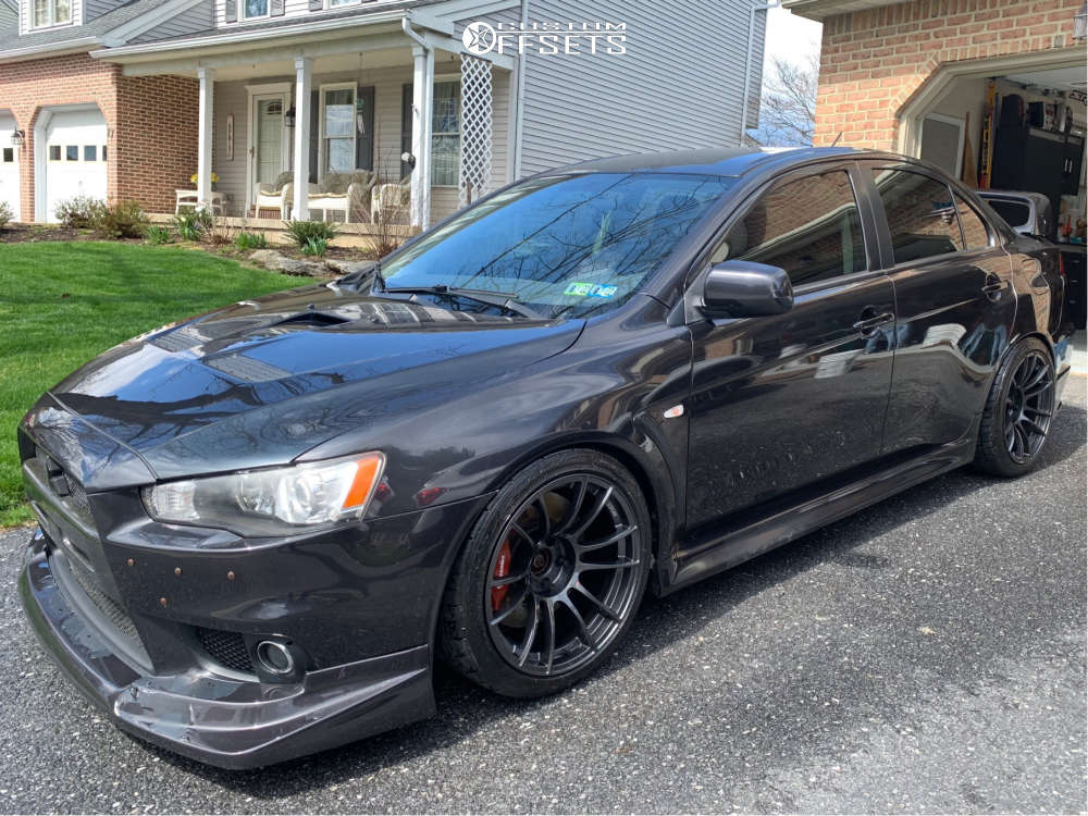 2011 Mitsubishi Lancer with 18x10.5 15 SSR Gtx04 and 275/35R18