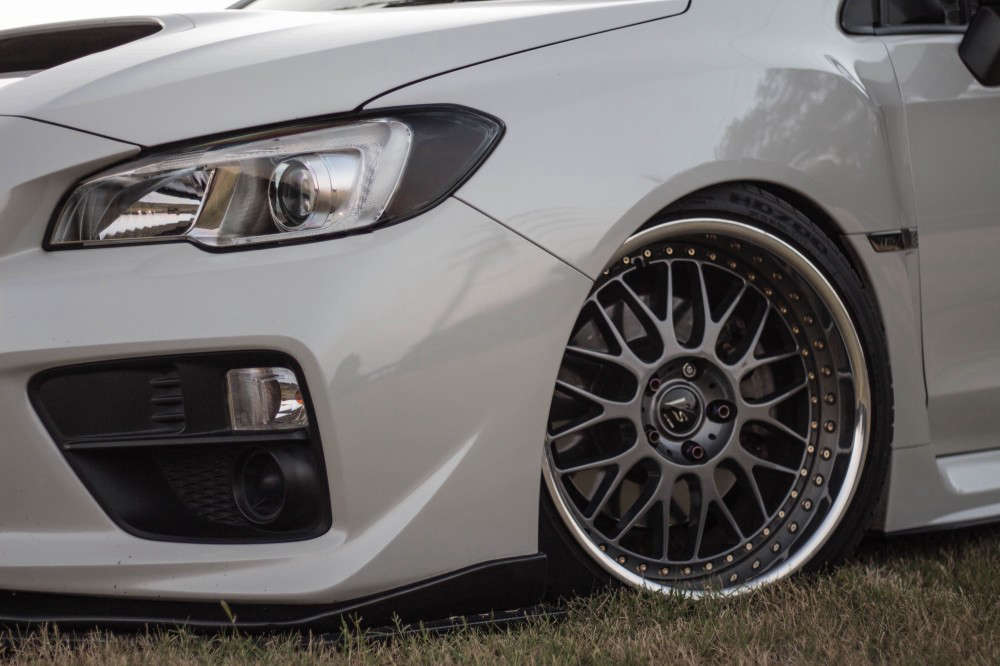 2016 Subaru WRX with 18x9.5 25 Work VS XX and 225/40R18 Cooper A