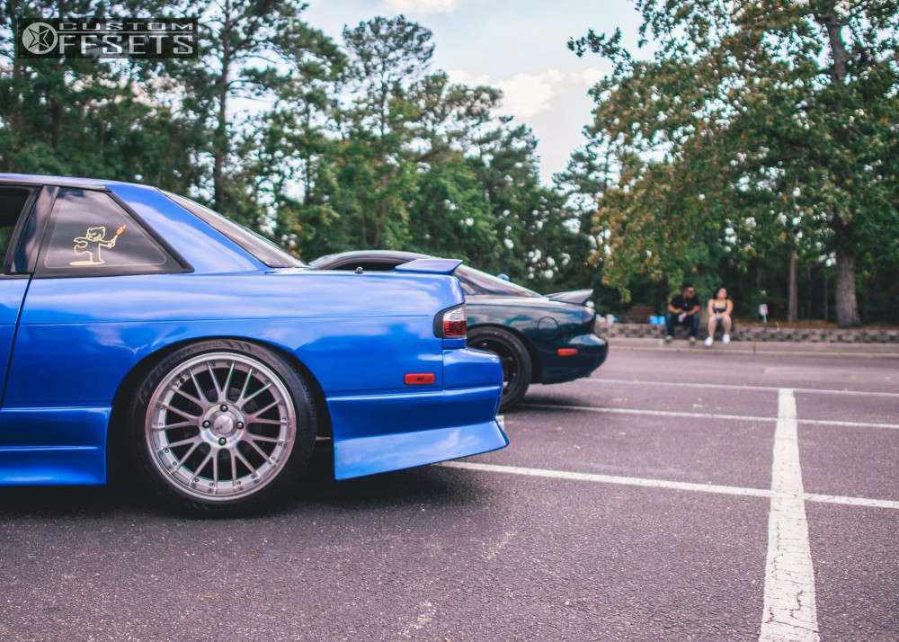 1991 Nissan 240SX with 18x9.5 12 Square G6 and 235/40R18 Nankang