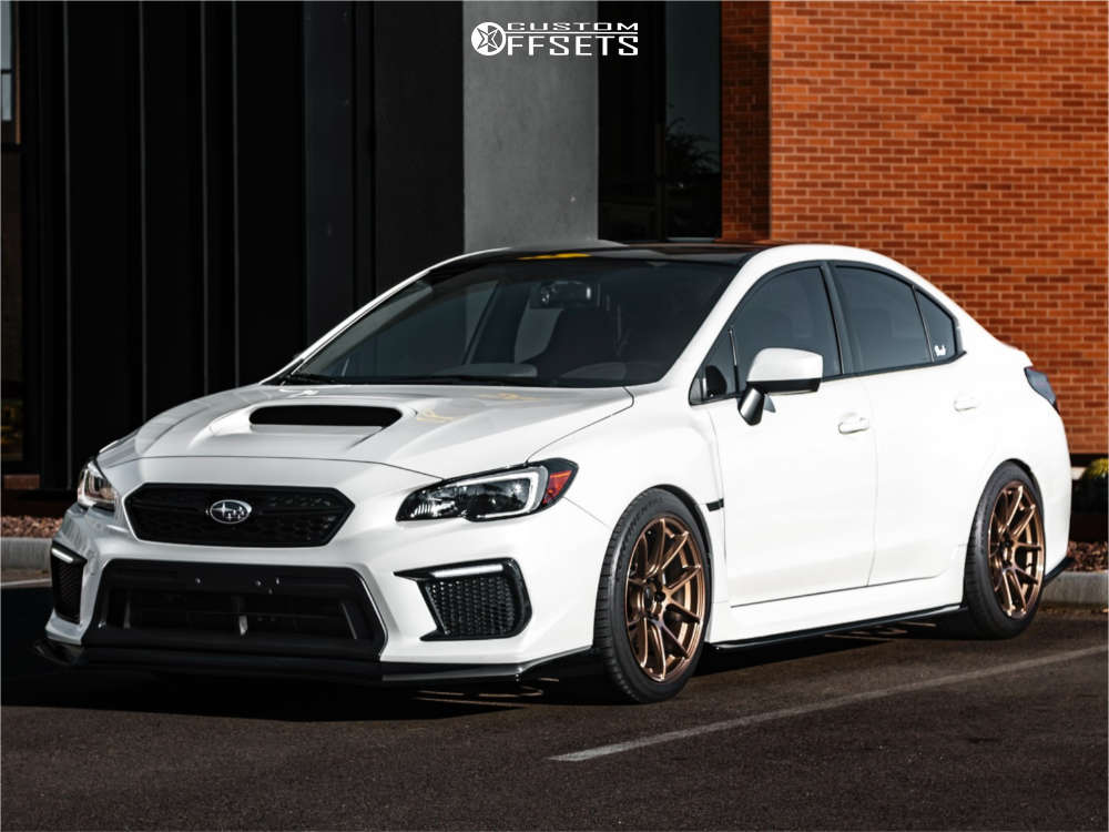 2021 Subaru WRX with 18x9.5 38 Enkei Tsv and 255/40R18 Continental