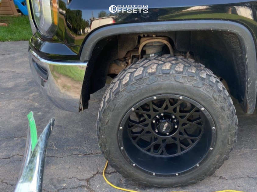 Off Sset Step Rocker Card 2017 GMC Sierra 1500 with 20x12 -51 Vision Rocker and 33/12.5R20 Kumho ...