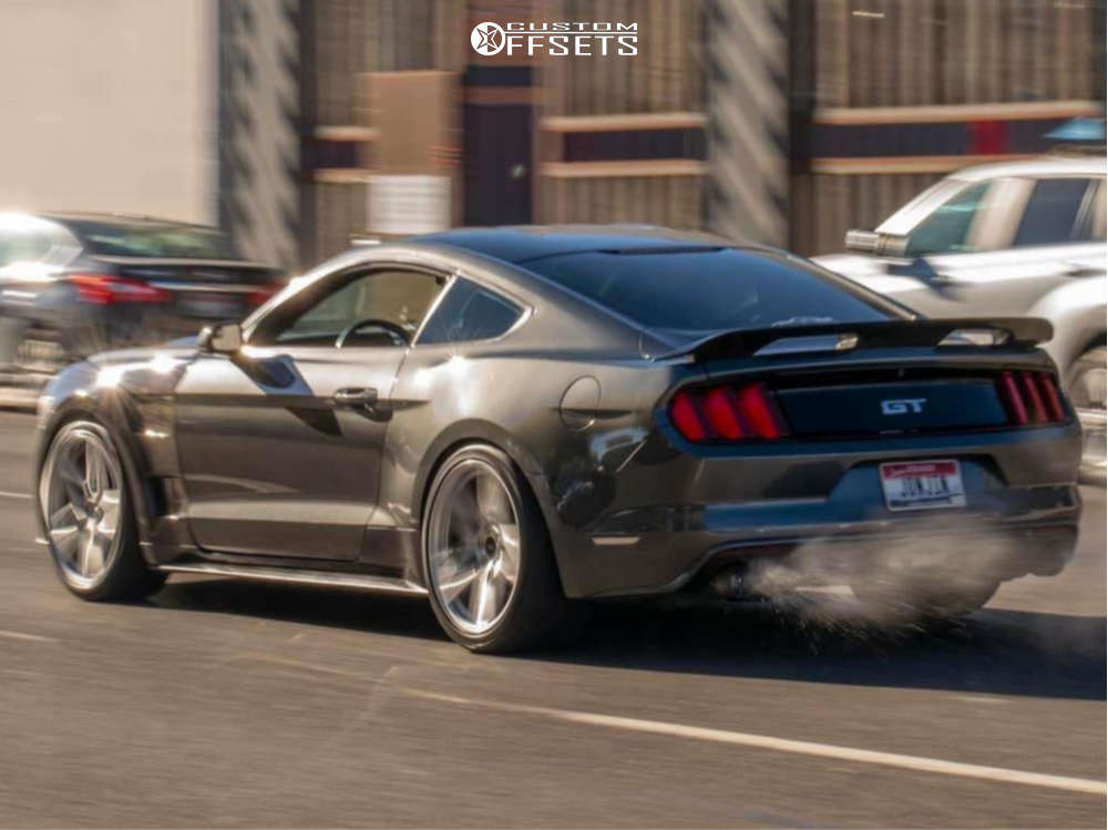 2016 Ford Mustang with 20x9 35 ESR Rf15 and 255/35R20 Ironman IMove ...