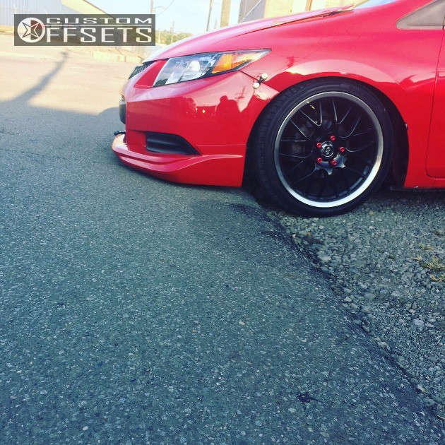 2012 Honda Civic with 18x8 40 Enkei Lusso and 215/40R18 Hankook Ventus