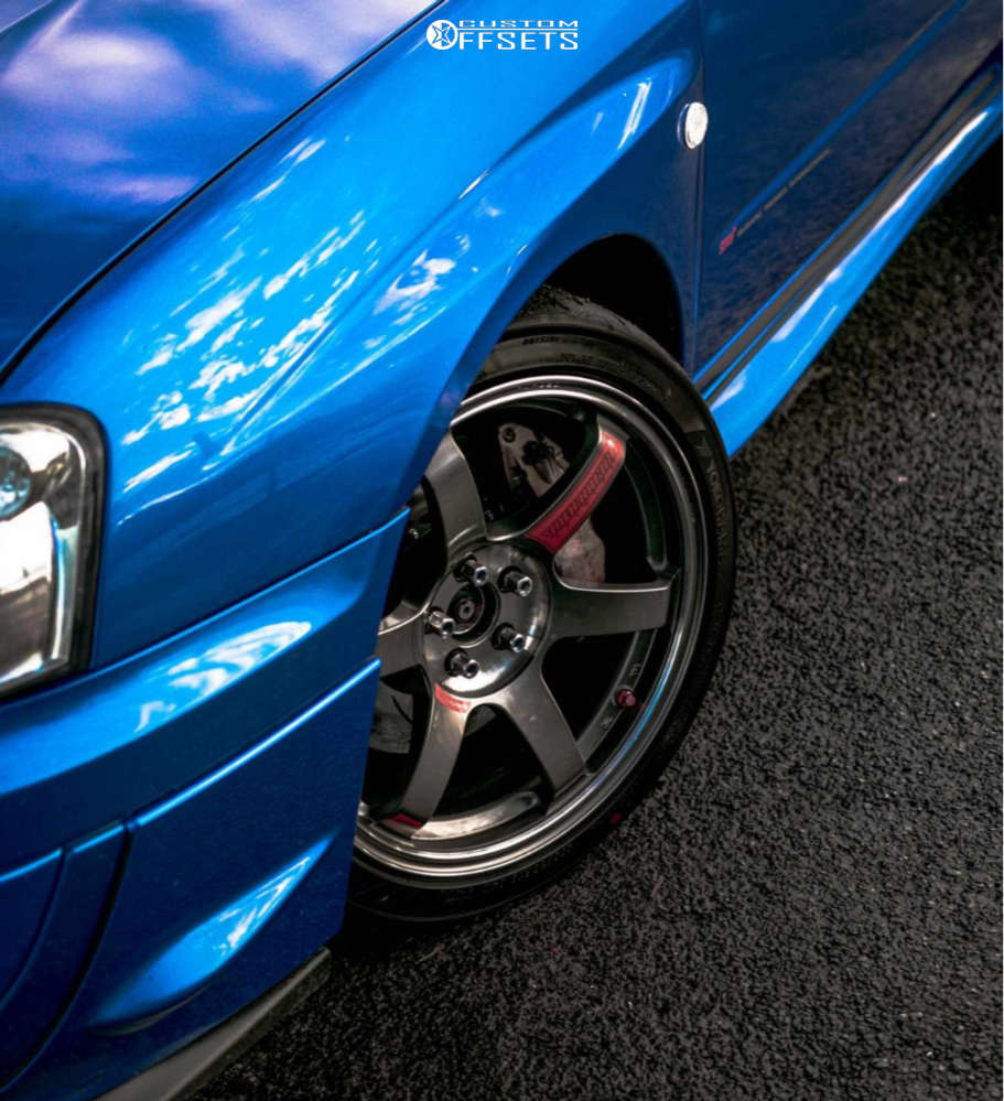 2003 Subaru Impreza with 18x9.5 45 Volk Te37 and 265/45R18